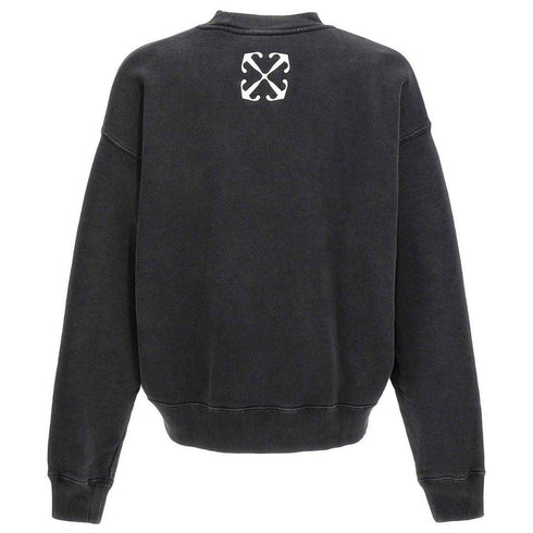 Off White St Matthew Design Skate Fit Washed Black Sweatshirt